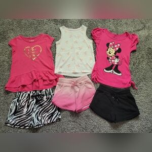 Girls' 4T Bundle Tank, Tshirts & Shorts 6 Pieces